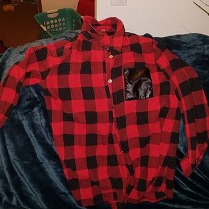 Red plaid button up